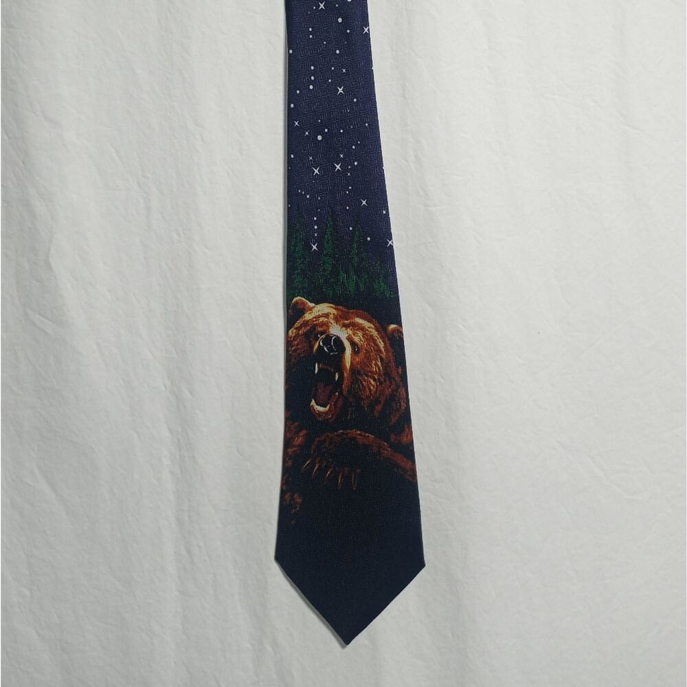 Vintage A. Rogers 90's Bear Navy Tie
